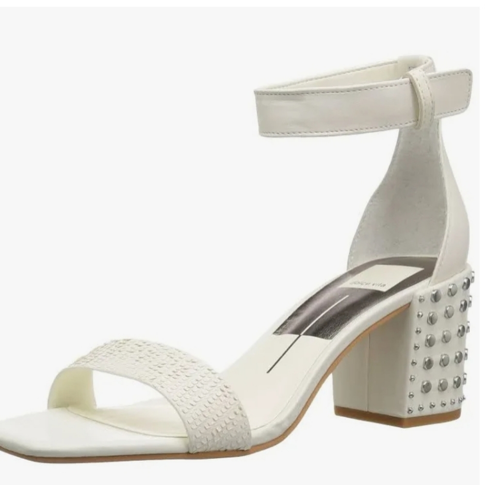 DOLCE VITA DORAH WHITE STUDDED HEELS - Picture 3 of 9